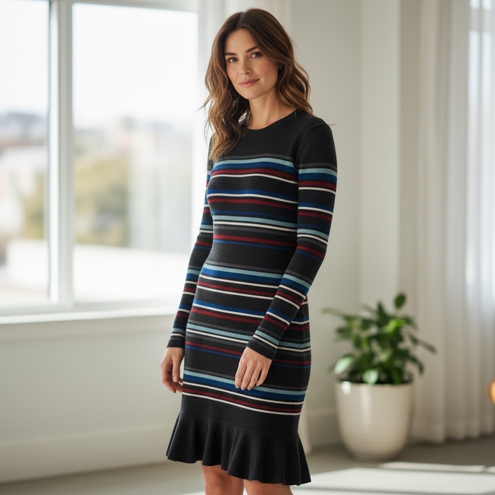 NWOT Parker Women’s Striped Sweater Knee Dress Fall Winter Bodycon